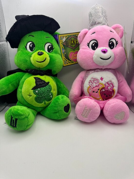 Care Bears Other - Care Bears x Wicked Plush Set NWT - Good Luck Bear Elphaba & Love-A-Lot Glinda